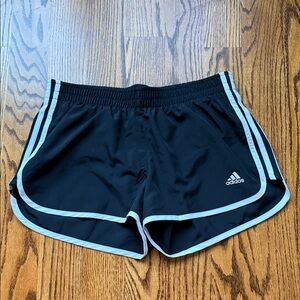 adidas Black Shorts with Light Blue Accents